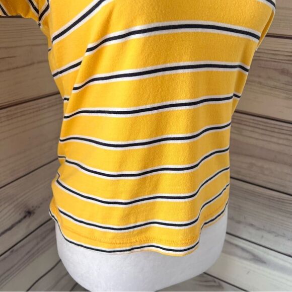 Vintage Tommy Hilfiger Tommy Jeans Yellow Striped T-Shirt - Picture 4 of 7
